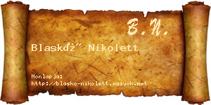 Blaskó Nikolett névjegykártya