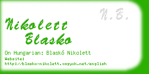 nikolett blasko business card